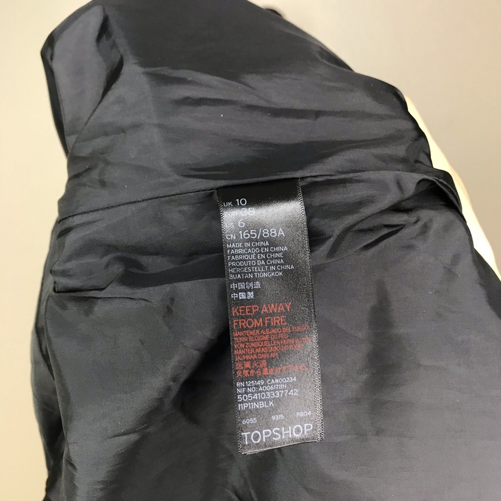 Topshop black moto jacket NEW WITHOUT TAGS sz 6 - Picture 5 of 6